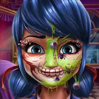 Pöttyös Lány Halloween Smink játék képernyőképe