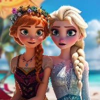 elsa_and_anna_beach_selfie 游戏