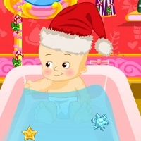 elsa_bathing_baby_santa ألعاب