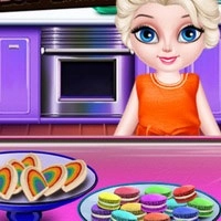 elsa_little_chef_rainbow_baking Խաղեր