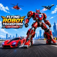 Flying Robot Transform Car Game