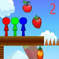 Stickman Bros في جزيرة الفاكهة 2 لقطة شاشة اللعبة