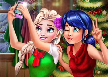 Ladybug Va Elza Rojdestvo Selfii o'yin skrinshoti